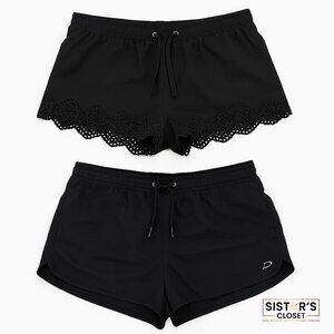 Merona/Oxide  Lot of 2 Black Swim Shorts Large